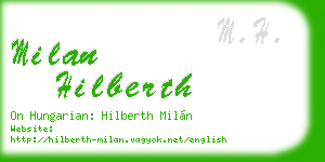 milan hilberth business card